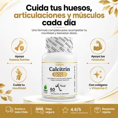 Calcitrin Gold™ | Soporte para Huesos, Articulaciones y Músculos – 60 Cápsulas