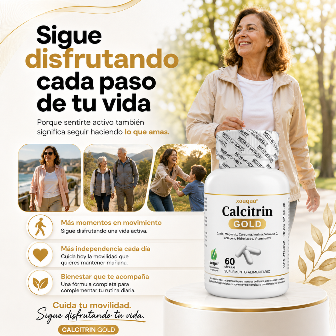 Calcitrin Gold™ | Soporte para Huesos, Articulaciones y Músculos – 60 Cápsulas