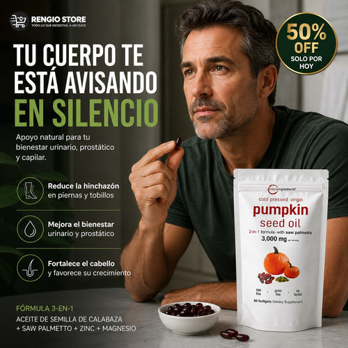 PUMPKIN SEED OIL™ | Salud Prostática, Sistema Urinario y Fortalecimiento Capilar