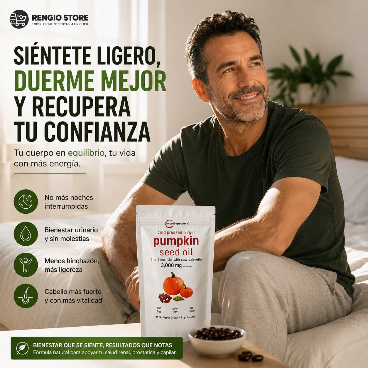 PUMPKIN SEED OIL™ | Salud Prostática, Sistema Urinario y Fortalecimiento Capilar